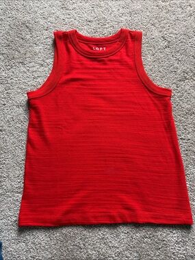 LOFT Bright Red Ribbed Girls' Tank Top